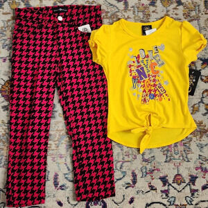 New York Enyce Girls Graphic Tee Plaid Pants Set Size 4 NWT